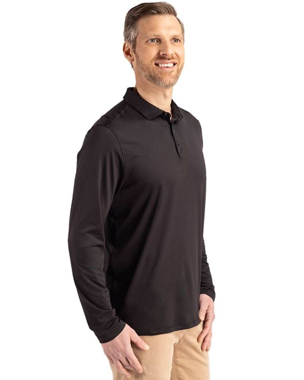 Cutter & Buck Black Polo Shirt Mens Large Dry Tec Moisture Wicking Top Size XL